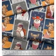 thumbnail image 2 of Soimoi Moss Georgette Fabric Paw,Hat & Animals Patchwork Print Sewing Fabric Yard 42 Inch Wide, 2 of 3
