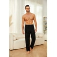 thumbnail image 3 of Vulcanodon Mens Pajama Pants, Lightweight Lounge Pant with Pockets Ultra Soft Pj Bottoms,(Black,L), 3 of 5