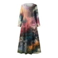 thumbnail image 4 of Qiopertar Robes d'Été pour Femmes Imprimé Manches Longues Col Rond Robes avec Poche Liquidation Moins de 5$ en Liquidation Offres d'Accès Anticipé, 4 of 5