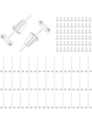  Clear Earrings, KMEOSCH Upgraded 6 Pairs Plastic Post Earrings  for Surgery (Bowtie Earrings): Clothing, Shoes & Jewelry