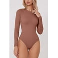 thumbnail image 2 of Body à Manches Longues Sans Couture pour Femmes Col Rond T-Shirt Basique Extensible, 2 of 6