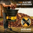 thumbnail image 4 of WEWORK 15A Electric Leaf Mulcher, 8400RPM, 18:1 Reduction, 20 Cutting Lines, 1.6 Bushel Bag, for Wet/Dry Leaves, Pine Straw and Grass, 4 of 8