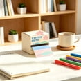 thumbnail image 6 of Sticky Note Box Pull Out Gradient Paper Dispenser Large Capacity Portable Organizer Tear Resistant Memo Case For Classroom Campus Daily Planner, 6 of 7