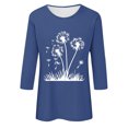 thumbnail image 4 of Plebaso Hauts pour Femmes Manches 3/4 Chemises Imprimées Décontractées Tuniques Col Rond Blouses pour Femmes, 4 of 4