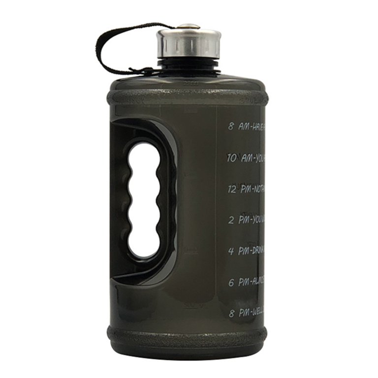 2.2L Large Capacity Sports Water Bottle Gym Drinking Water Bottle Camping  Cup Portable Outdoor Big Bottle (Black )