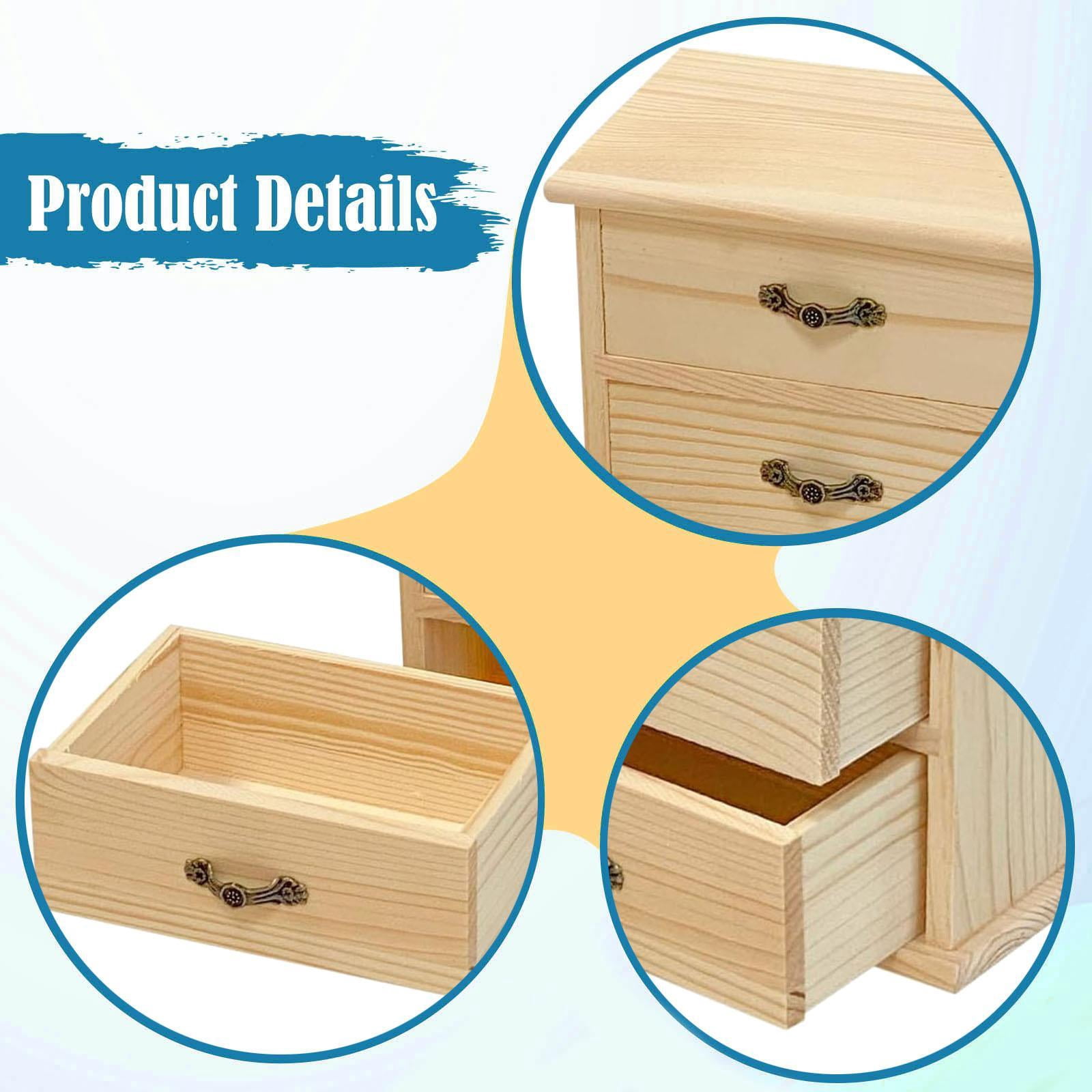 QSTDGVPW Wooden Desk Drawer Organizer Desktop Organizer for Toiletries Dresser Office