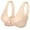 Beige, variant on Gapacks Women's Front Closure Bra - Comfortable Everyday Wear, 100% Polyester, Wide Straps, Post-Surgical Friendly, Pink, Size L