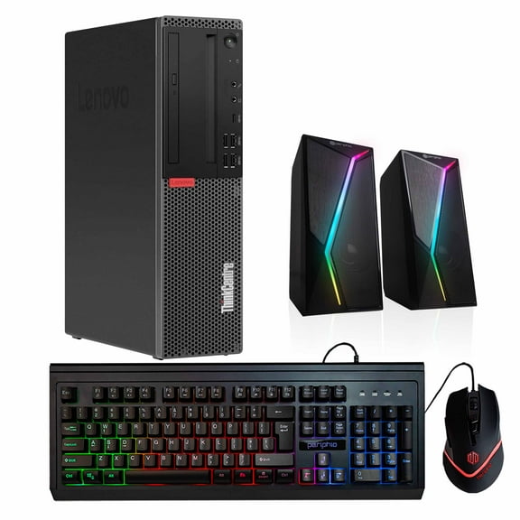 Restored Blair Tech Lenovo M920S Windows 11 Pro Desktop PC | Intel Core i5-8500 3.2 Ghz, 16GB RAM, 500GB SSD, WiFi 6 AX200 + BT 5, Periphio RGB Keyboard & Mouse, Periphio RGB Speakers (Refurbished)