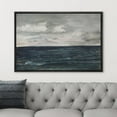 thumbnail image 3 of PixonSign Framed Canvas Print Wall Art Stormy Cloud Navy Blue Ocean Nature Wilderness Illustrations Fine Art Decorative Farmhouse/Country Relax/Calm/Cozy Multicolor Zen for Bedroom - 24"x36" Black, 3 of 5