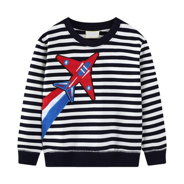 VOAVEKE Longues Chemises à Manches pour Garçons, Chemises Décontractées pour Garçons, Chandail en Molleton Imprimé Voiture d'Automne pour Garçons en Coton Col Rond Chandail-Over Chandail en Molleton en Polaire pour Enfants Noir 3-4 Ans