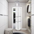 thumbnail image 3 of Sliding Closet Bi-fold Doors 48 x 96 inches | Planum 0014 White Silk with Frosted Glass | Sturdy Tracks Moldings Trims Hardware Set | Wood Solid Bedroom Wardrobe Doors, 3 of 5