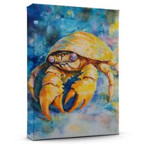 Hermit Crab Yellow Canvas Wall Art Animal Decor, Hermit Crab Yellow Canvas Prints Wild Animal Artwork for Living Room Bedroom Office 190HD532