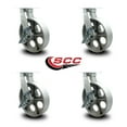 thumbnail image 2 of 10 Inch Heavy Duty Semi Steel Cast Iron Swivel Caster Set with Brakes Set 4 SCC, 2 of 2