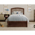 thumbnail image 2 of Lucia Twin Wood Platform Bed with Panel Footboard and Twin Trundle in Walnut, 2 of 10