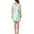 thumbnail image 3 of INSPIRE CHIC Women's Pajama Dress Satin Sleepwear Nightshirt Soft Lounge Nightgowns L Light Blue, 3 of 5
