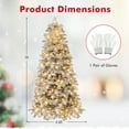 thumbnail image 3 of Gymax 7 FT Pre-Lit Artificial Christmas Tree Hinged Snow Flocked Xmas Tree w/ 806 Mixed Branch Tips, 3 of 7
