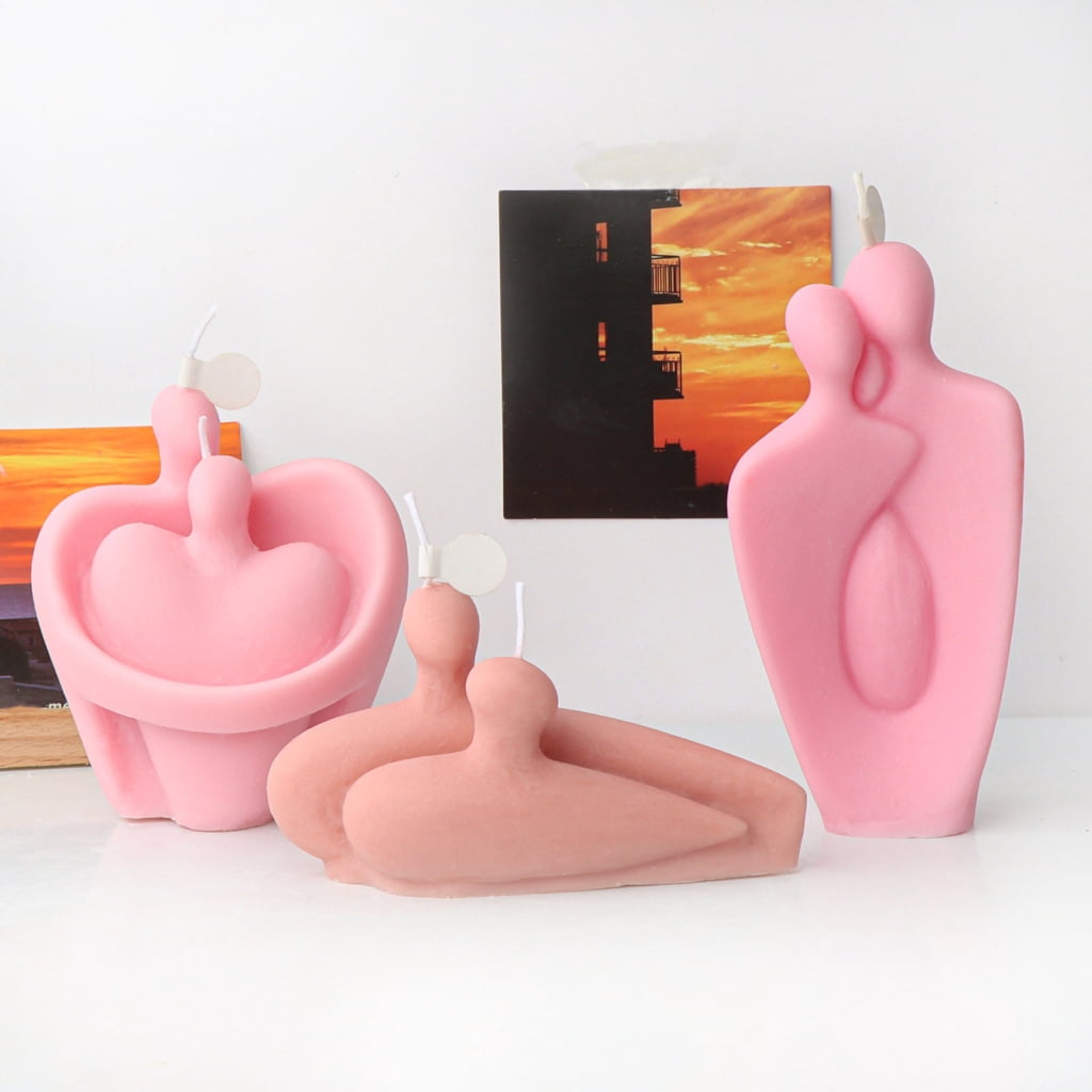Silicone Candle Mold, Couple Figure Epoxy Gypsum Mould Home Decors for DIY Handcrafts Resin Plaster Home Decor