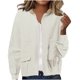 thumbnail image 2 of Chaquetas y abrigos casuales con capucha y manga larga para mujer, chaqueta de pana con capucha de color liso, blusa informal de manga larga con cremallera para mujer, 2 of 6