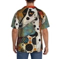 thumbnail image 3 of Balery Abstract Dalmatian Art Camisa Casual de Manga Corta con Botones para Hombre, Texturizada, Estilo Cubano, para Playa, Verano-4X-Large, 3 of 5