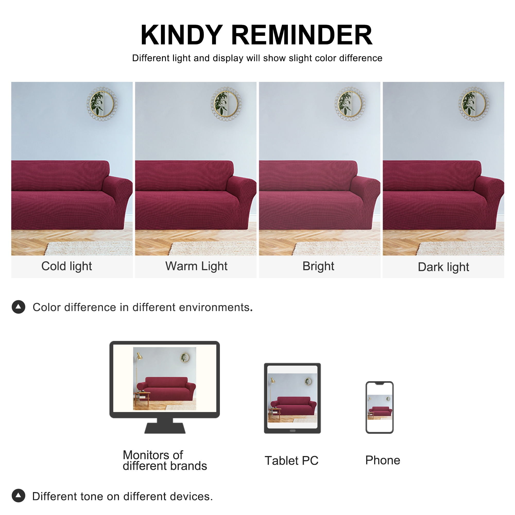 Unique Bargains Stretch Slipcover Washable Furniture Covers for Dogs Burgundy Large