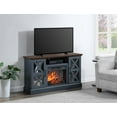 thumbnail image 2 of Mainstays Farmhouse Fireplace TV Stand for TVs up to 55", Navy/Walnut Finish, 2 of 9