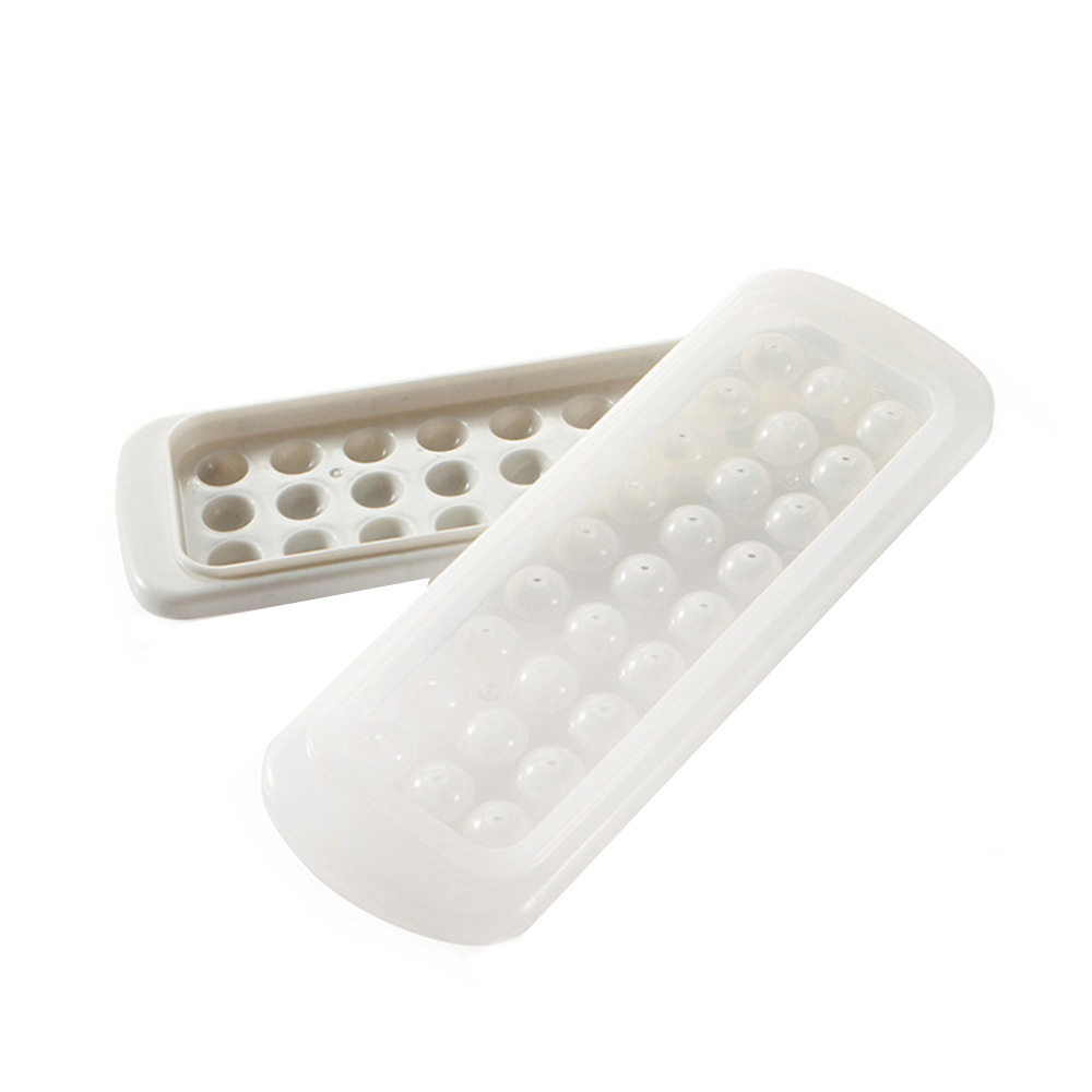 Small Round Ice Cube Tray for Freezer with Lid Easy Release for Bar