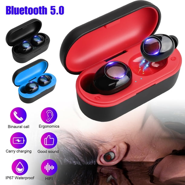 Touch Control Bluetooth5.0 Auricular IP67 Auricular inalámbrico a prueba de agua Auricular incorporado doble, rojo Inevent EL4780-03B