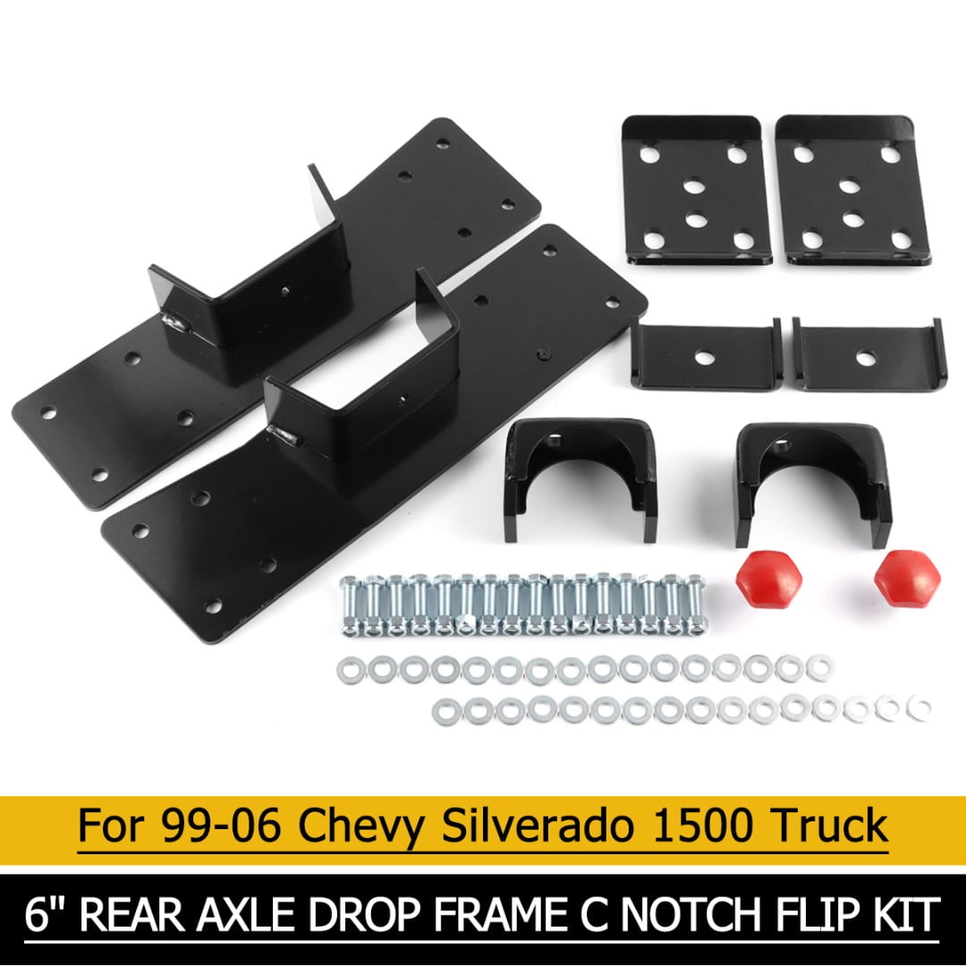 For 99-06 Chevy Silverado 1500 Steel Rear Axle Lowering C Notch Flip Kit SR 