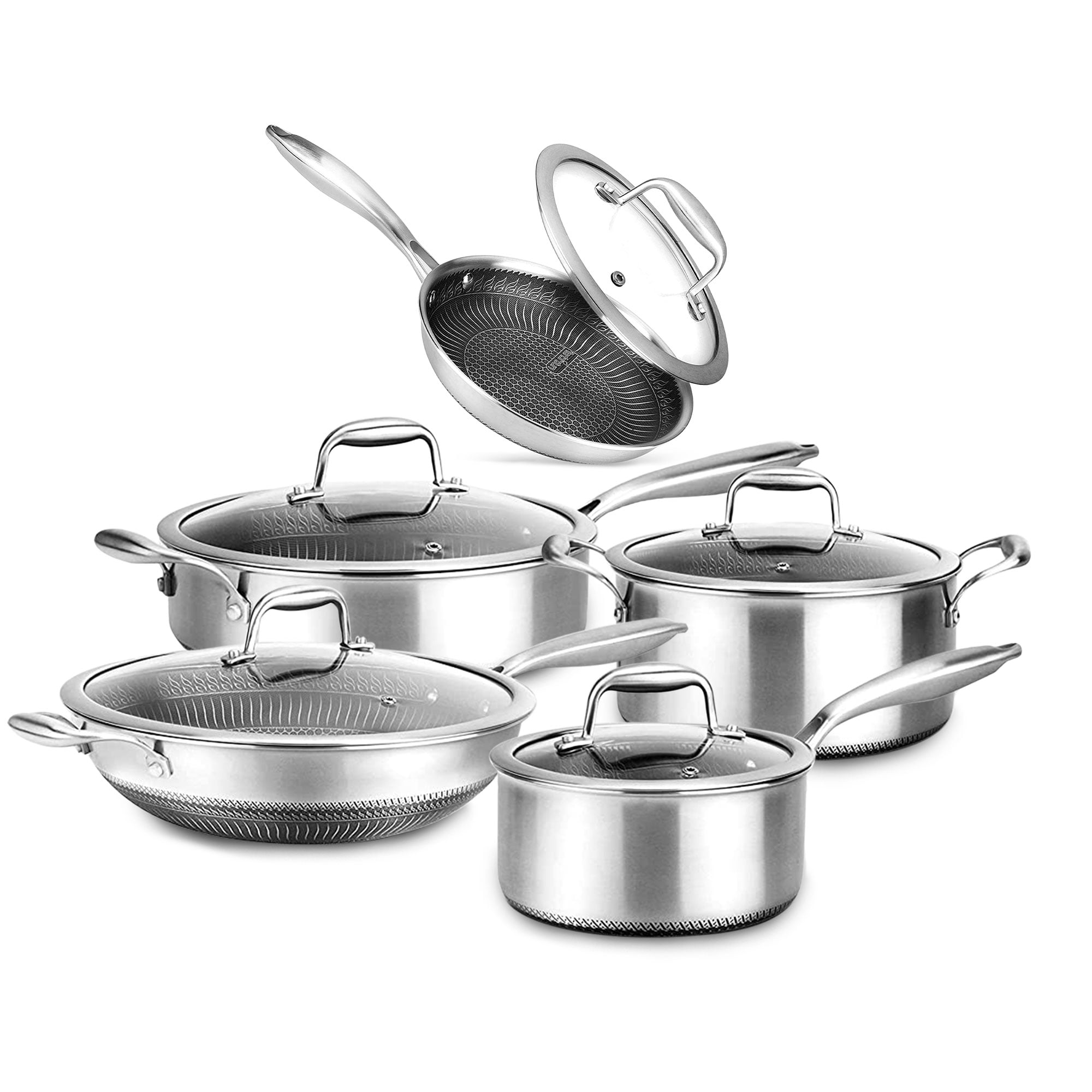 Details about   8-Pcs Triply Cookware Set Stainless Steel Quality Kitchenware Pots & Pans Set 