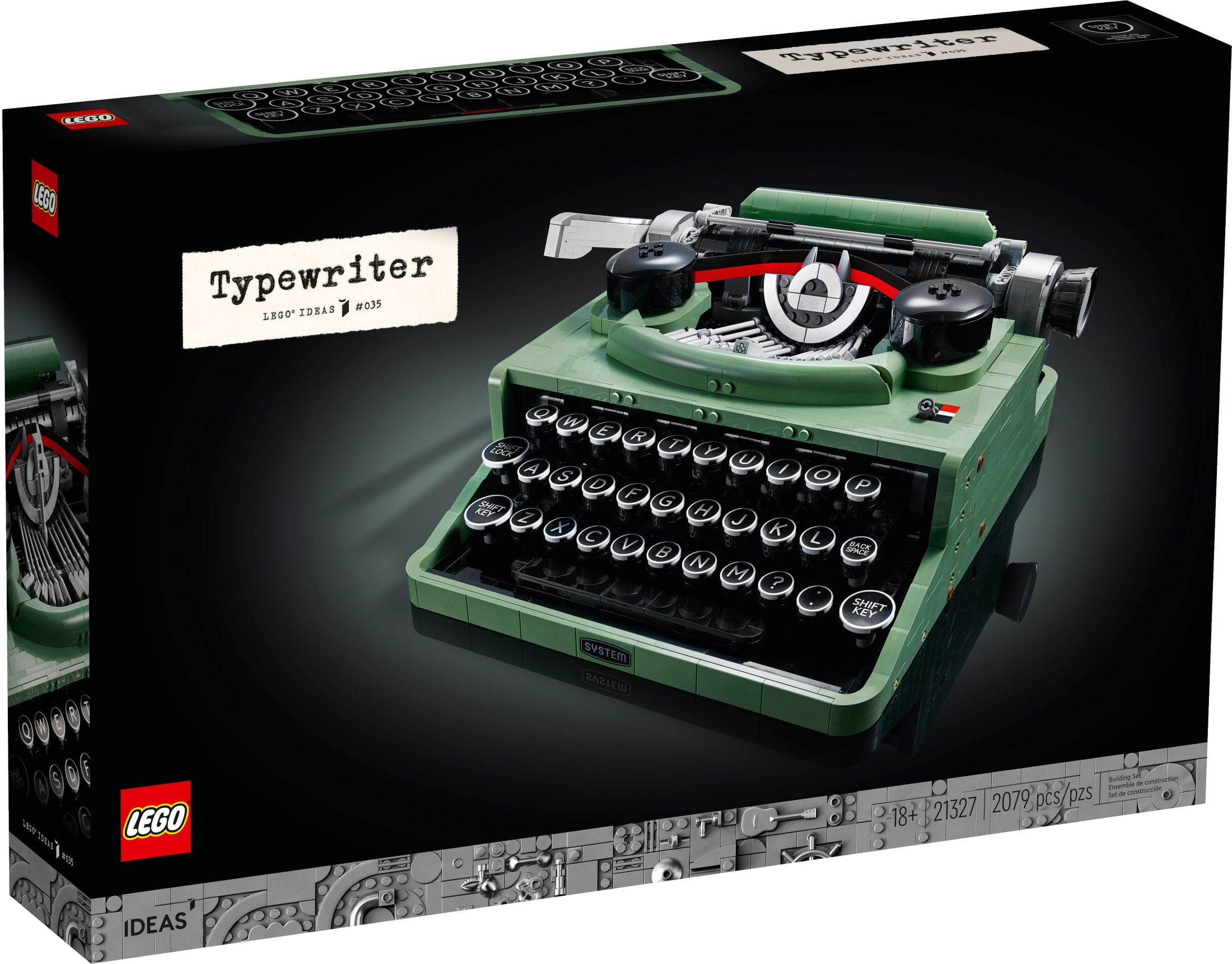 LEGO Ideas Typewriter 21327 Collectible Display Set for Adults, Find a Creative Hobby with this Retro Model Building Set, a Unique Gift Idea for Home Décor