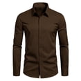 thumbnail image 2 of EYNMVR Men's Dress Shirts Solid Long Sleeve Stretch -Free Formal Shirt Business Casual Button Down Shirts, 2 of 4