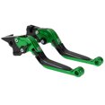 thumbnail image 1 of Palancas de freno y embrague largas y cortas para Yamaha MT-07 2014-2022, palanca de freno ajustable de motocicleta, aleación de aluminio, cabeza verde, mango negro, 1 par, 1 of 1