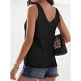 thumbnail image 6 of BTFBM Sweater Vest Women Spring Summer Sleeveless V Neck Sparkle Knit Basic Loose Fit Tank Tops Vacation Outfits, 6 of 9