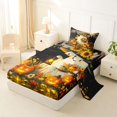 thumbnail image 2 of Manfei Spooky Halloween Ghosts Twin Sheets,Pumpkin Lantern Bedding,Black,3-Piece,1 Fitted Sheet and 1 Pillowcase, 2 of 6