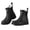 Matte Black, variant on Women's Ankle Rain Boots, Waterproof Chelsea Boots,Matte Black with Paw Print,Size 8