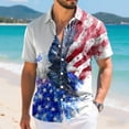 thumbnail image 5 of UngA America 250 Shirt, Men's American Flag Patriotic Button Down Shirt USA 4th of July Short Sleeve Tshirts Shirts for Men (Light Gray,XXL), 5 of 6