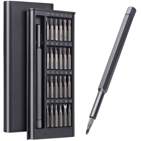 Kitims Magnetic Screwdriver Set, Ratcheting Precision Screwdriver Set 25 in 1 Compact Screw Driver Set Kit Multibit Mini Non-Slip Grip, Professional Repair Tool Kit for PC Phone Watch Electronic