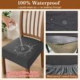 thumbnail image 5 of OKKEEY Waterproof Chair Seat Covers with Velcro Closure, 2Pcs Stretch Slipcovers for Dining Chairs, Removable Seat Cushion Protectors for Kitchen Chairs, Dark Gray, 5 of 10
