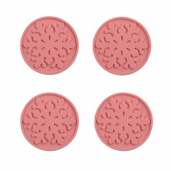 AUQ Silicone Coasters,Effective Heat Insulation Coasters for Drinks,High-Quality Eco-Friendly Silicone Cup Coaster,Pink,90*3mm