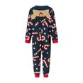 thumbnail image 3 of Hirigin Family Matching Christmas Jumpsuit Deer Pajamas Candy Cane Print Holiday Pajamas Sleepwear Dad Mom Kids PJs, 3 of 8
