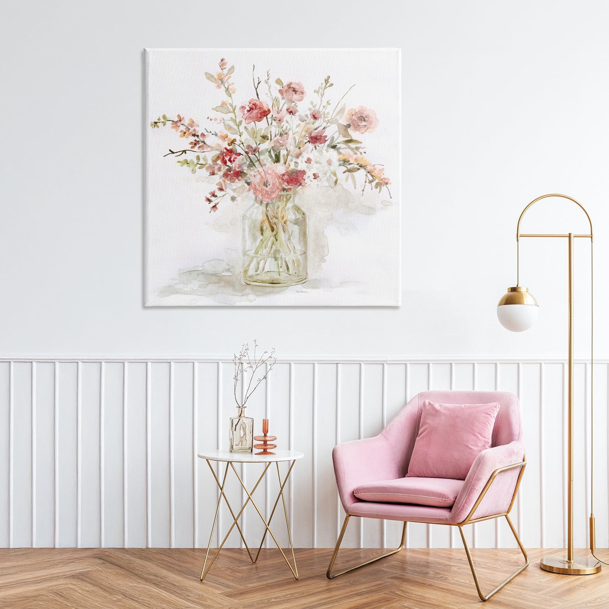 Stupell Industries Springtime Blooms in Glass Vase Canvas Wall Art, design by Carol Robinson