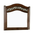 thumbnail image 1 of Wooden Mirror with Carvings and Molded Details, Brown, 1 of 5