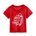 thumbnail image 1 of WEIYLL Girls T-Shirts Football Fans Sports Lovers Summer Rugby Letter Printing Short Sleeve Child Tops for 9-10 Years, 1 of 3