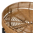 thumbnail image 6 of JONATHAN Y Malia 20" Coastal Bohemian Faux Rattan Round Tray End Table with Metal Base, Brown, TBL2509B, 6 of 6