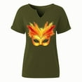 thumbnail image 5 of Craaazy Mardi Gras Shirts for Women Short Sleeve Casual Carnival Printed V-neck T-shirts Gifts, 5 of 6