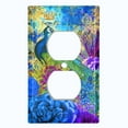 thumbnail image 2 of Metal Light Switch Plate Outlet Cover Peacock Crown Flower Damask PEA004, 2 of 13
