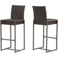 thumbnail image 1 of Noble House Conway Tabouret de Bar en Osier pour Extérieur - Ensemble de 2, Brun Foncé, 1 of 18