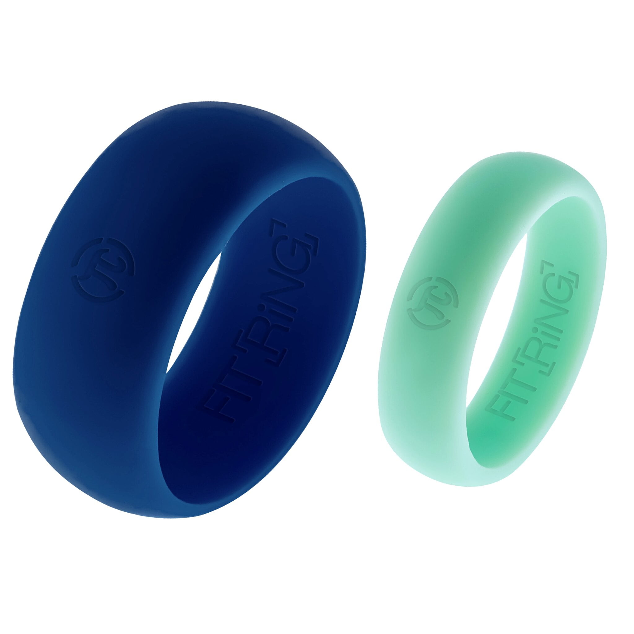 ASR 8MM/6MM Men and Ladies Wedding Band Ring Set Blue/RED Flexible Silicon Rubber ACTIVE SILICON RINGS 