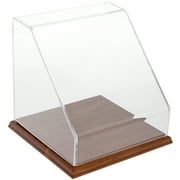 Plymor Clear Acrylic Slanted Front Display Case with Hardwood Base, 8" x 8" x 8"