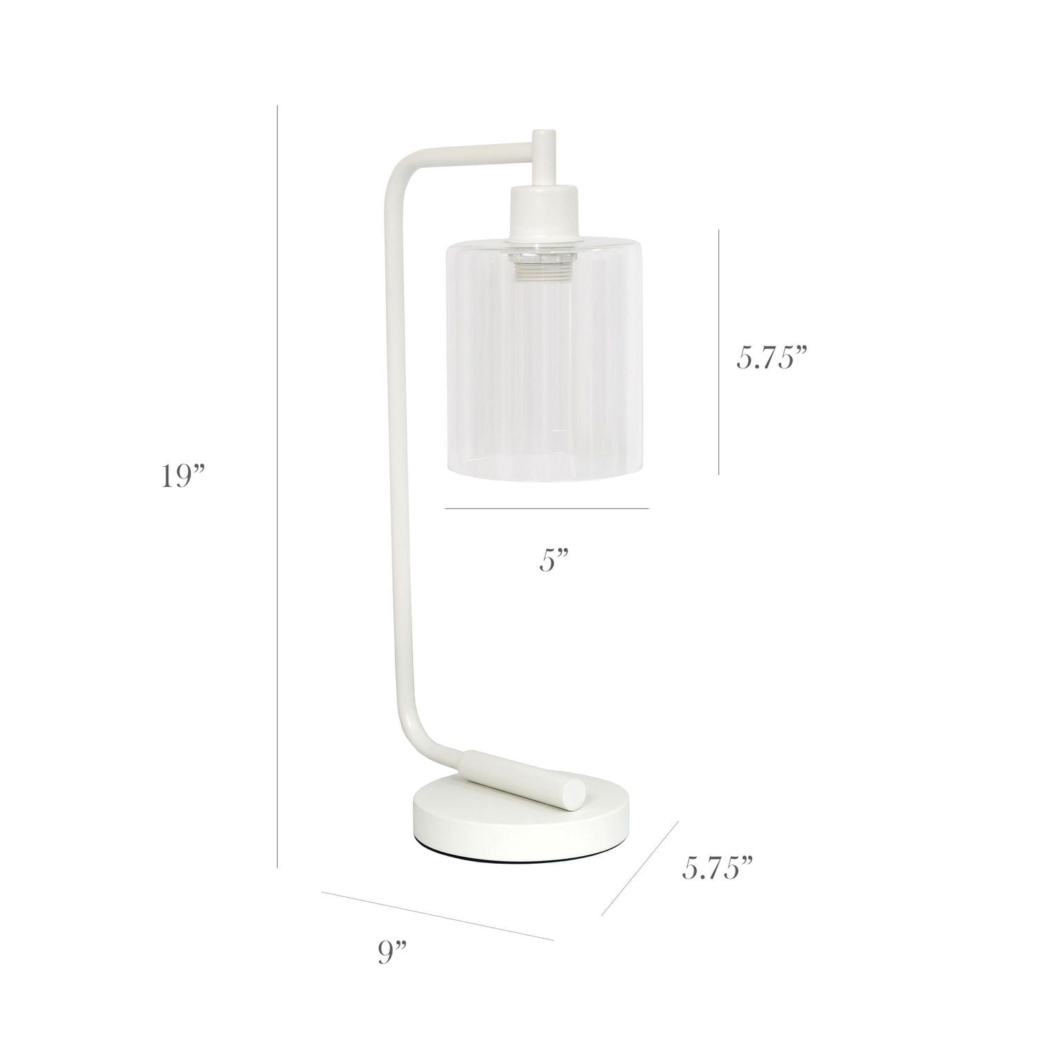 Simple Designs Bronson Antique Style Industrial Iron Lantern Desk Lamp with Glass Shade